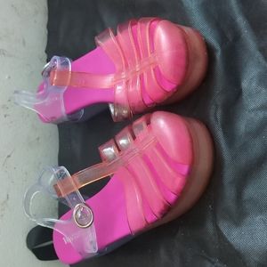 Wanted Jelly T Strap Platform Sandals